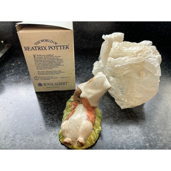 Vintage Beatrix Potter Benjamin Wakes Up BP6a Figurine Royal Albert 1990 F Warne - Picture 3 of 7